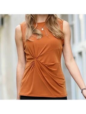 Chic Ity Knot Front Sleeveless Top Women's Sizes S-XL